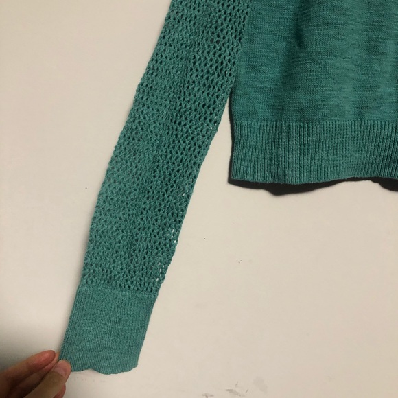 Mossimo Supply Co Knit Mesh Sweater Top Cotton Long Sleeve Scoop Neck Large C - Picture 3 of 7